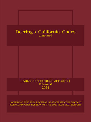 cover image of Deering's California Table of Sections Affected